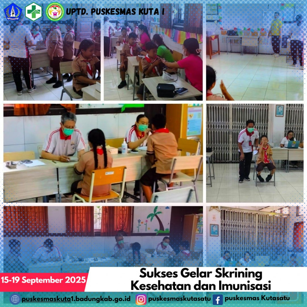 UPTD Puskesmas Kuta I Sukses Gelar Skrining Kesehatan dan Imunisasi, Jangkau Lebih dari 1000 Siswa SD dalam Sepekan